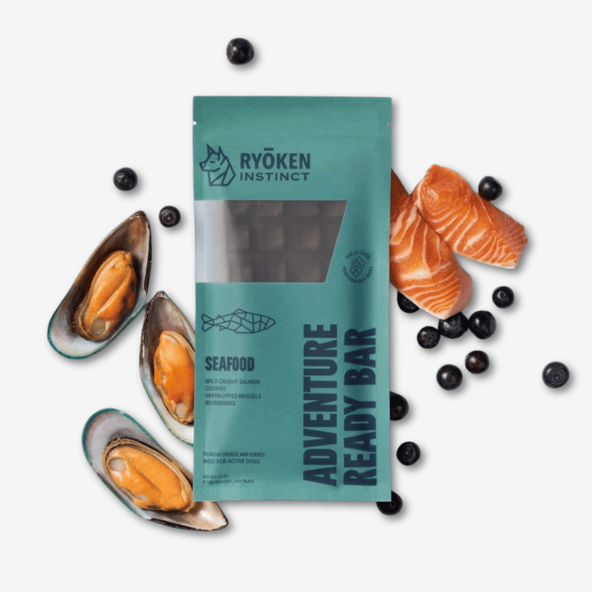 Seafood Treat & Snack Bar for Active Dogs - Energy & Recovery