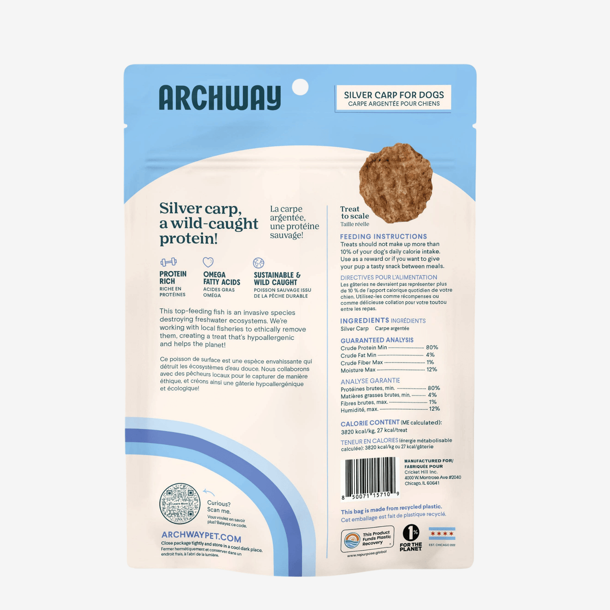 Silver Carp Fish Chip For Dogs (Single Ingredient Treat)