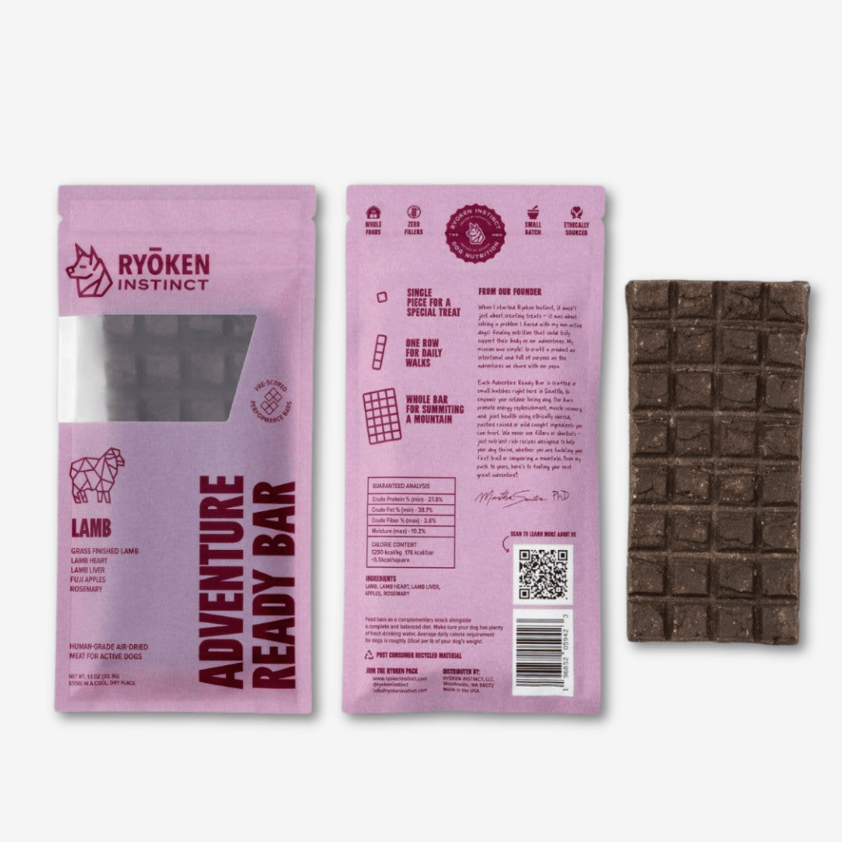 Lamb Treat & Snack Bar for Active Dogs - Energy & Recovery