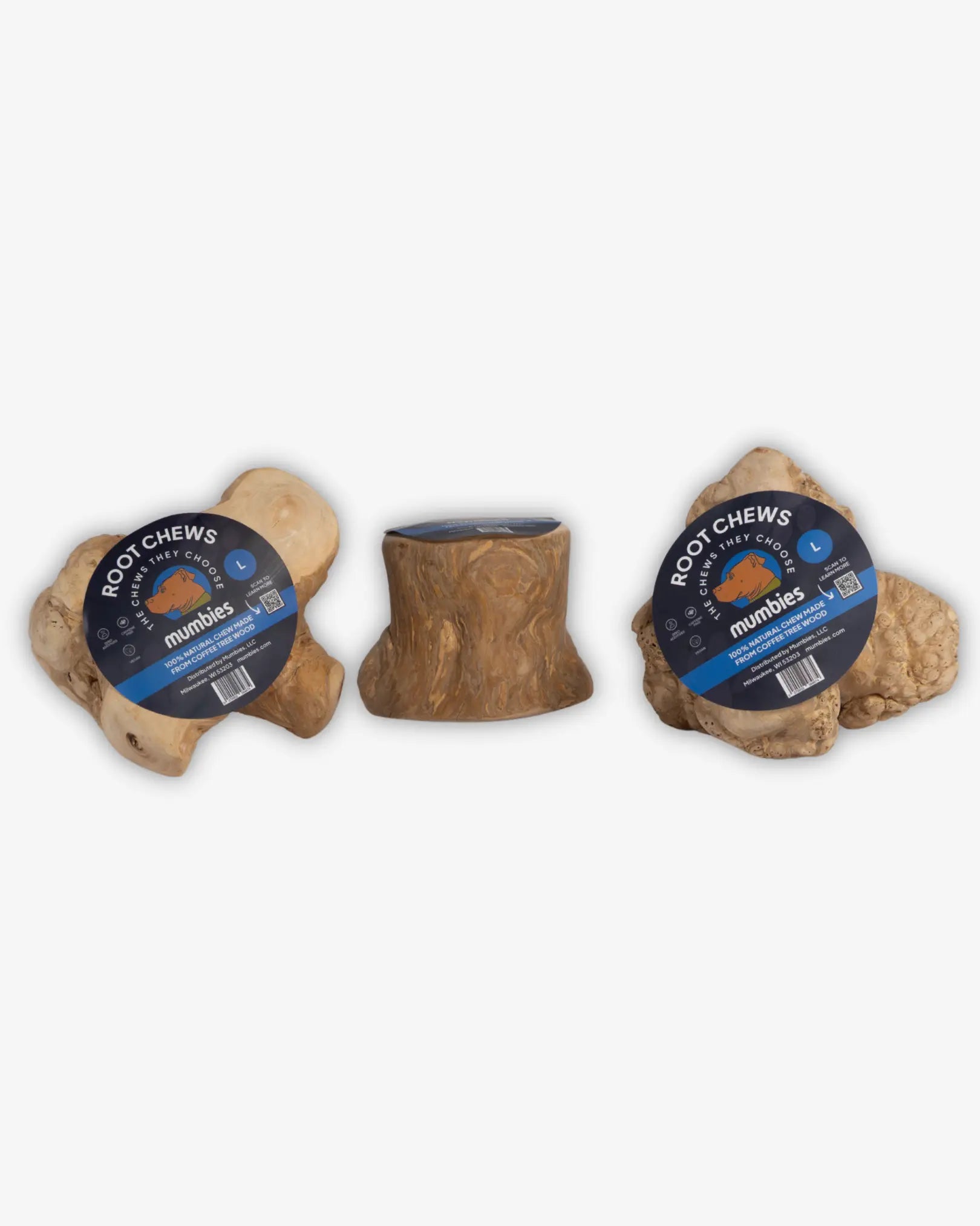 Root Chewing Coffee Wood Root Chews for Dogs by Mumbies