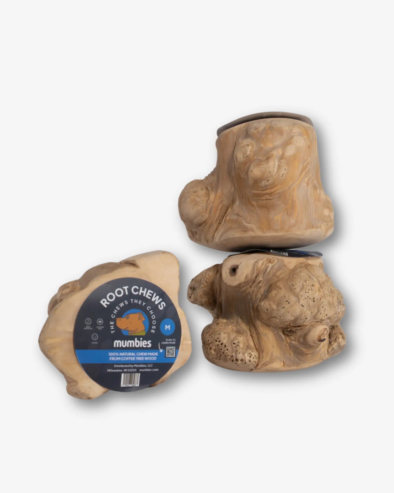 Root Chewing Coffee Wood Root Chews for Dogs by Mumbies