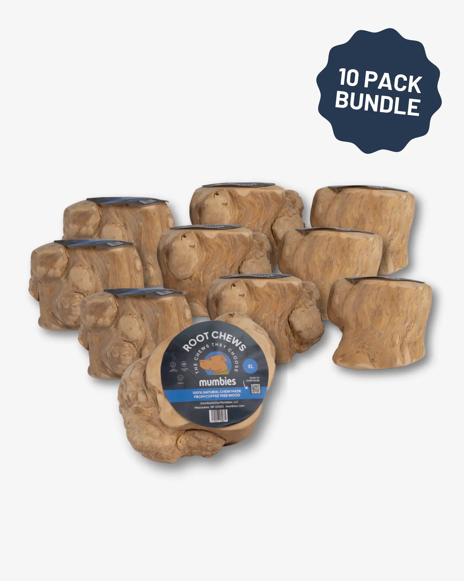 Root Chewing Coffee Wood Root Chews for Dogs by Mumbies