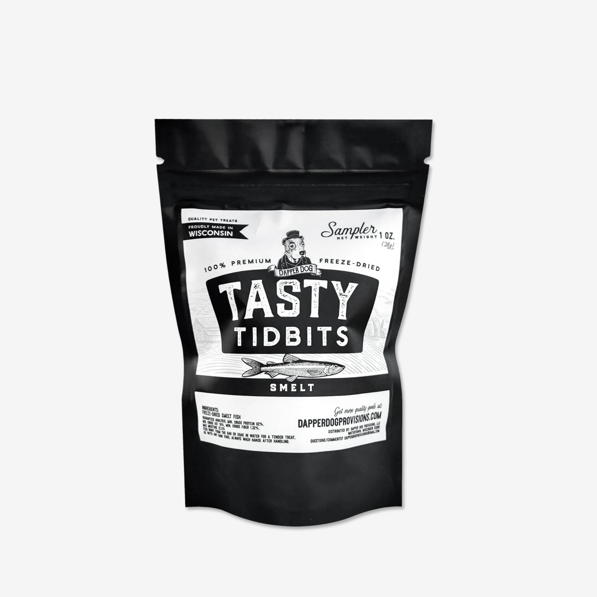 Dapper Dog Smelt Tasty Tidbits sampler bag