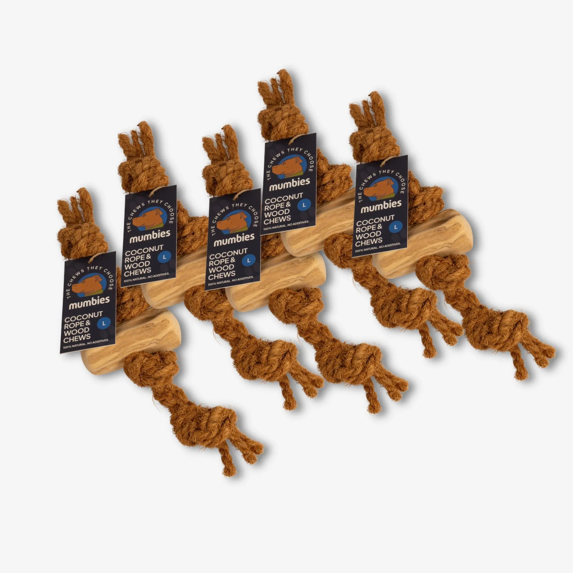 Coconut Rope & Original Chew, Large, 5 Pack