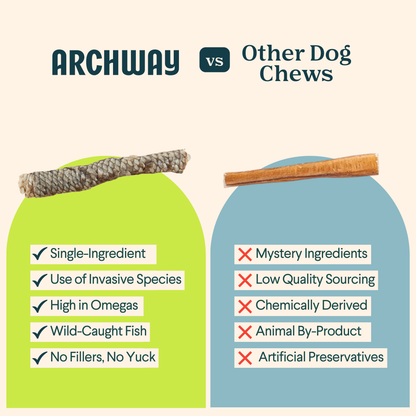 Sustainable Fish Skin Rolls For Dogs | Archway Pet